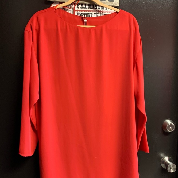 Saks Fifth Avenue Dresses & Skirts - Vintage Saks Fifth Avenue Red Shirt/Dress-Size Large